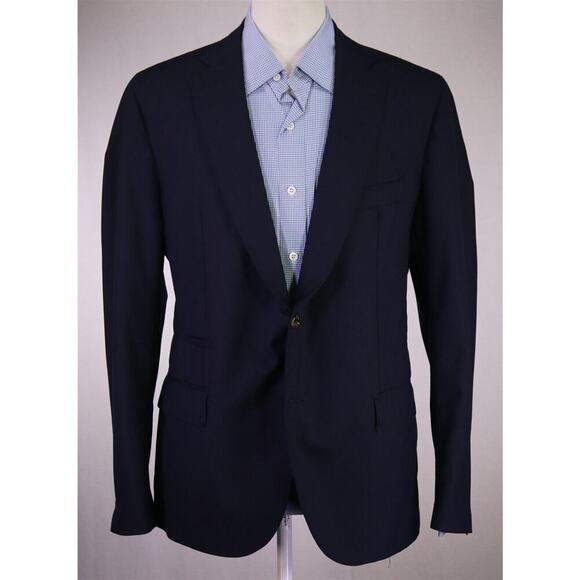 Eleventy Platinum Special Collection Solid Navy Blue Wool Blazer Jacket 42R - Picture 2 of 11